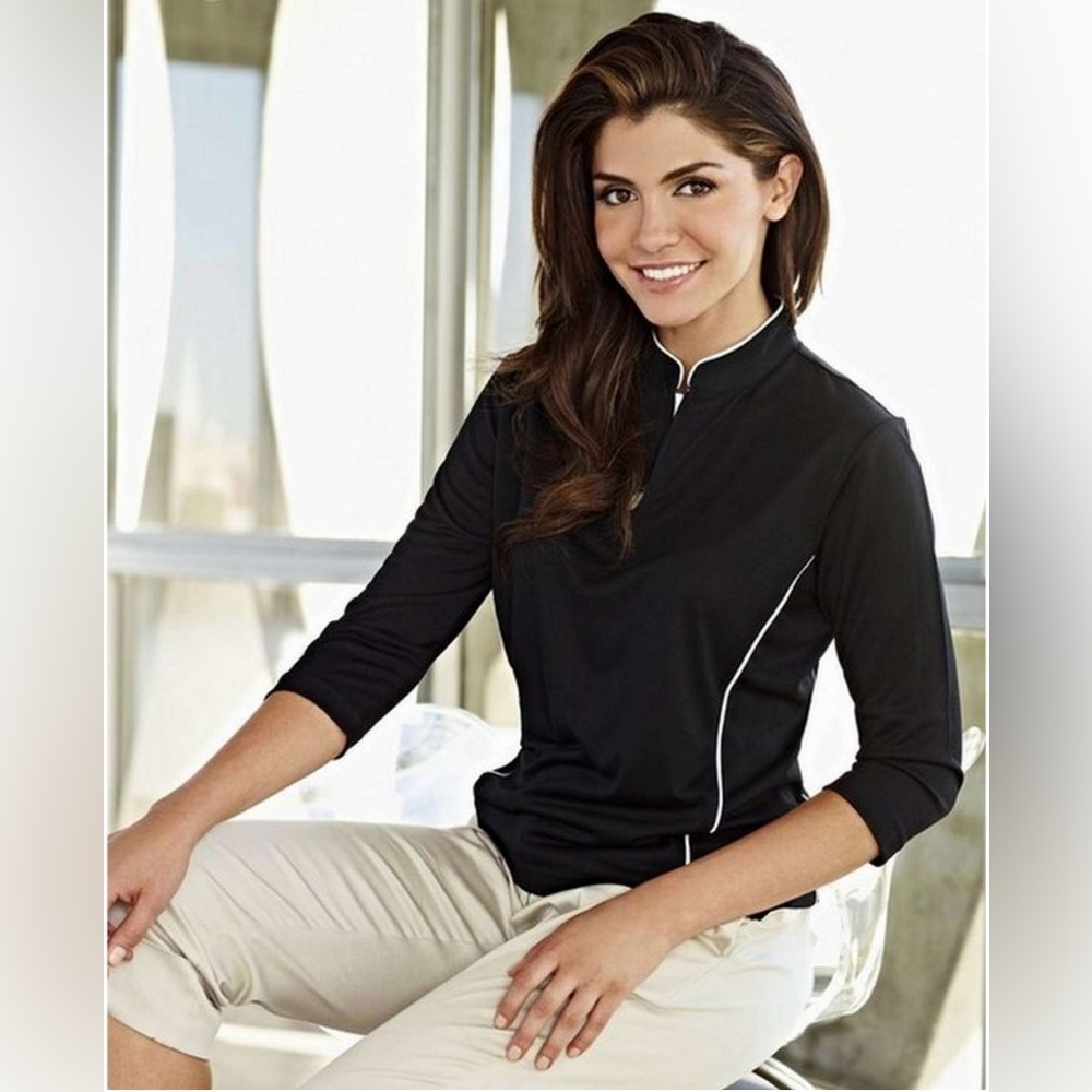 NWT Tri-Mountain Gold 403 Glendora ultra cool knit pullover performance shirt L